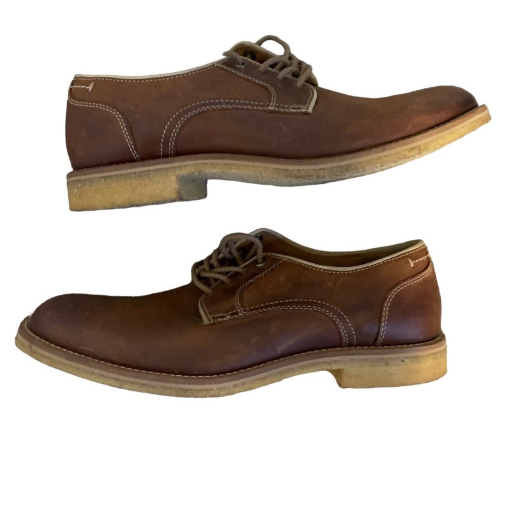 Johnston & Murphy Men's Size 8 M Tan Leather Lace-Up Shoes with memory foam